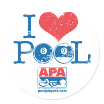 I Heart Pool Stickers