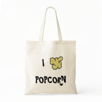 I Heart Popcorn Tote Canvas Bag