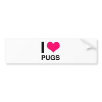 I Heart Pugs Bumper Sticker