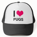 I Heart Pugs Mesh Hat
