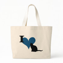 I Heart Pussy Cat Canvas Bags