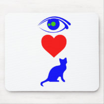 I Heart Pussy_Cat Mouse Pad