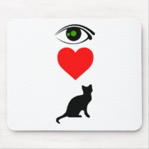 I Heart Pussy_Cat Mousepads