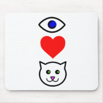 I Heart Pussy_Cattoon Mouse Pads