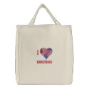 I HEART QUILTING Tote Bag embroidered bags