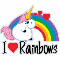 I Heart Rainbows Photo Cutouts