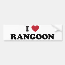 I Heart Rangoon Burma Bumper Stickers