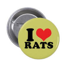 I Heart Rats Basic Pinback Buttons