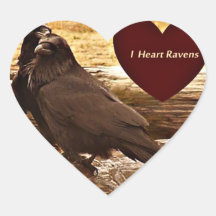 I heart ravens heart sticker
