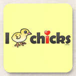 I Heart Real Chicks Beverage Coaster