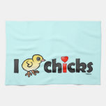 I Heart Real Chicks Kitchen Towel