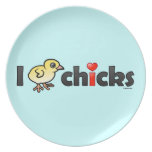 I Heart Real Chicks Plate