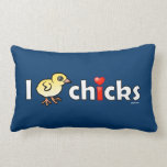 I Heart Real Chicks Throw Pillow