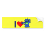 I heart robot bumper sticker