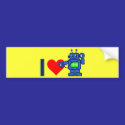 I heart robot bumper stickers