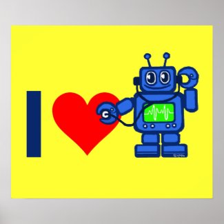 I heart robot print