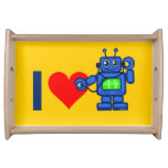 I heart robot, robot listen to heart serving tray