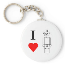 i heart robots keychain