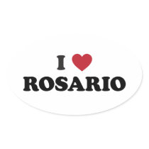 I Heart Rosario Argentina Oval Stickers