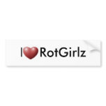I Heart RotGirlz Bumper Sticker