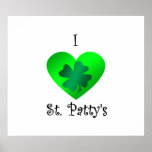I heart saint patty's in green on green print