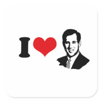 I HEART SANTORUM 2012 SQUARE STICKERS