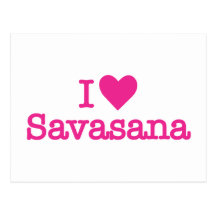 I heart savasana yoga corpse pose postcards