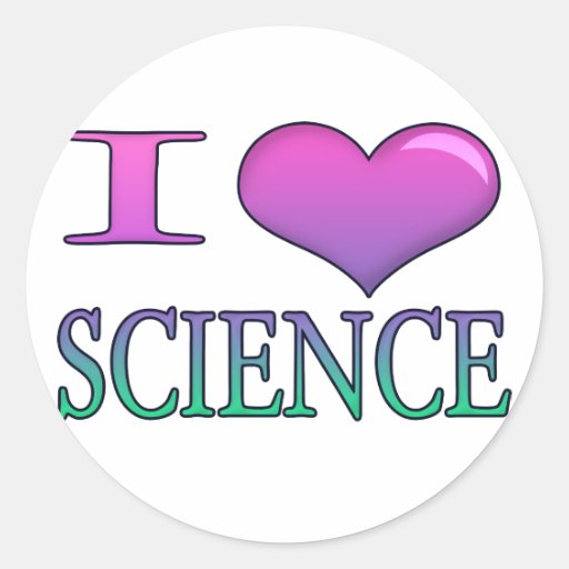 I Heart Science Classic Round Sticker Zazzle