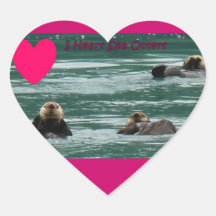 I heart Sea otter sticker