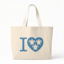 I Heart Sea Turtles tote bags