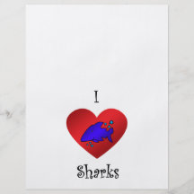 I heart sharks in dark blue flyers