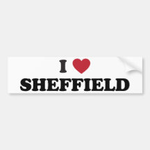 I Heart Sheffield Great Britain Bumper Sticker