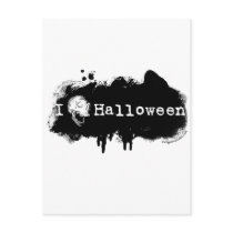 I (heart) skull Halloween postcards