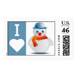 I Heart Snowmen Postage Stamps