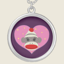 I Heart Sock Monkey Necklace necklaces