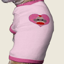 I Heart Sock Monkey Pet T pet clothing