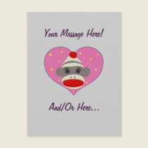I Heart Sock Monkey Postcard postcards