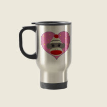 I Heart Sock Monkey Travel Mug mugs