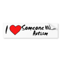 I Heart Someone With Autism bumper stickers
