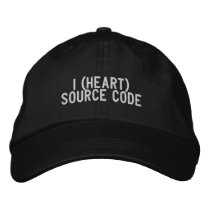 i (heart) source code embroidered hats by funnycustomtshirts i (heart) source code embroidered hats