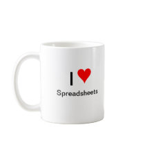 I heart spreadsheets coffee mug