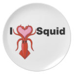 I Heart Squid Party Plates