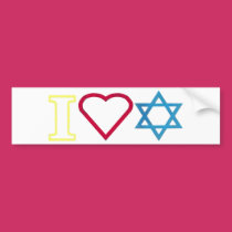 I Heart Star of David bumper stickers