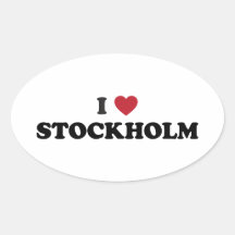 I Heart Stockholm Sweden Oval Stickers