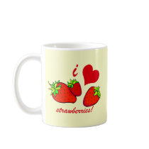 I heart strawberries coffee mugs