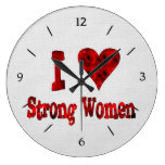 I Heart Strong Women Wall Clock
