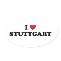 I Heart Stuttgart Germany Oval Stickers
