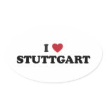 I Heart Stuttgart Germany Oval Stickers