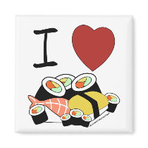 I heart Sushi magnets by totallypainted I heart Sushi magnets