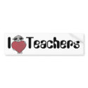 I Heart Teachers Alien bumper stickers by Quantum_Art_Nerd I Heart Teachers Alien bumper stickers